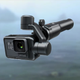 The stabilizer features a unique boom-style design, unlike competitors like DJI and Yuneec which use pistol grips.